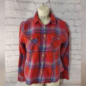 American Eagle Outfitters Red Plaid Button Down Shirt